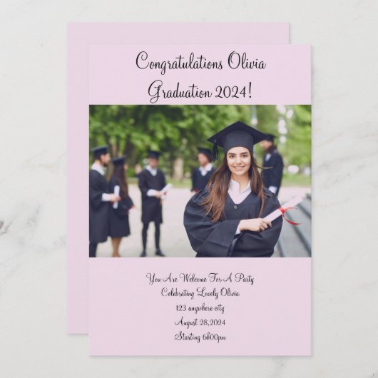 EINLADUNGSPINNEN DER CUSTOM FOTO GRADUATION PARTY EINLADUNG (Vorne/Hinten)