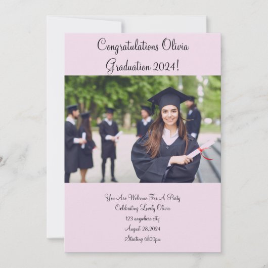 EINLADUNGSPINNEN DER CUSTOM FOTO GRADUATION PARTY SAVE THE DATE (Vorderseite)