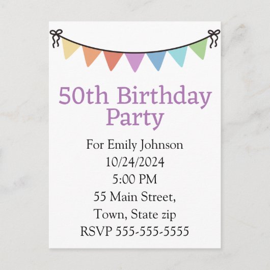 Einladungspostkarte (Vorderseite)