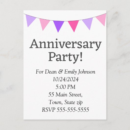 Einladungspostkarte (Vorderseite)