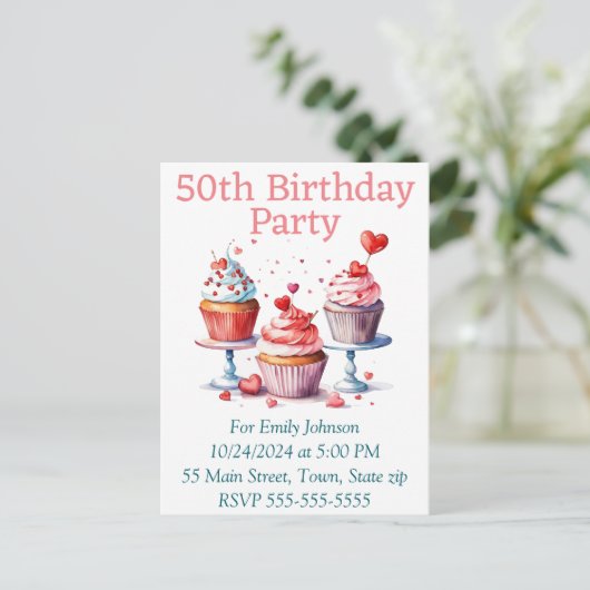 Einladungspostkarte (Stehend Vorderseite)