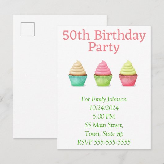 Einladungspostkarte (Vorne/Hinten)