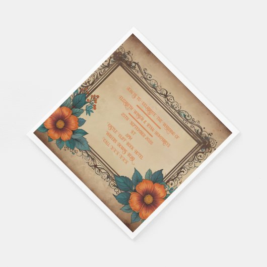 Einladungspostkarte Serviette (Ecke)