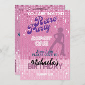 EINLADUNGSRETRO-PARTY EINLADUNG (Vorne/Hinten)