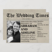 Einladungsstil für Hochzeiten in Zeitungen (anpass Einladung (Vorne/Hinten)