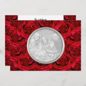 Einladungsvorlage - anpassbare rote Rosen Einladung (Vorne/Hinten)