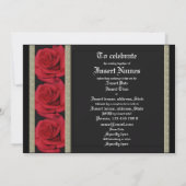 Einladungsvorlage - anpassbare rote Rosen Einladung (Rückseite)