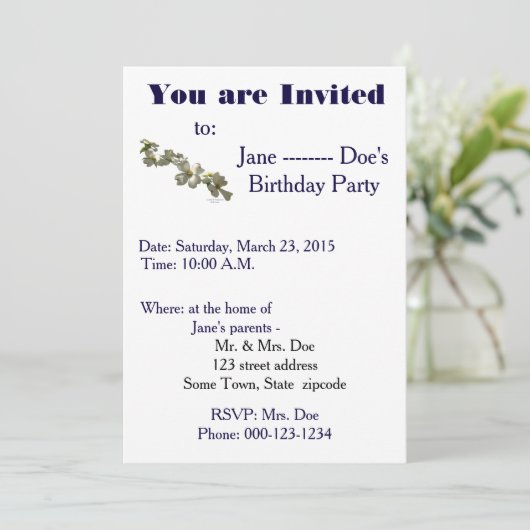 Einladungsvorlage Einladung (Stehend Vorderseite)