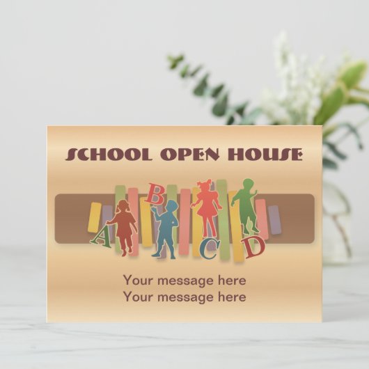 Einladungsvorlage Elementarische Bildung Einladung (Stehend Vorderseite)