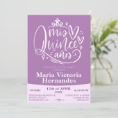 Einladungsvorlage für Quinceñera Einladung (Stehend Vorderseite)