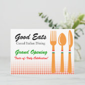 Einladungsvorlage Lässige Mahlzeit Italienisch Einladung (Stehend Vorderseite)