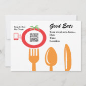 Einladungsvorlage Lässige Mahlzeit Italienisch Einladung (Rückseite)