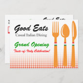 Einladungsvorlage Lässige Mahlzeit Italienisch Einladung (Vorne/Hinten)
