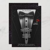 Einladungsvorlage | Tuxedo Einladung (Vorne/Hinten)