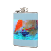 Einlassen der Kranbalkenflasche Flachmann (Links)