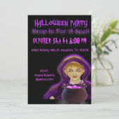 Einlassen für ein Zauberwort-Halloween-Party Einladung (Stehend Vorderseite)