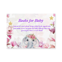 Einlegekarte Bücher für Baby Elephant Floral.