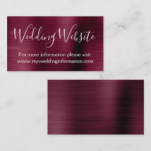 Einlegen der Burgundy Wedding Website Card Begleitkarte (Vorne/Hinten)