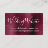 Einlegen der Burgundy Wedding Website Card Begleitkarte (Vorderseite)