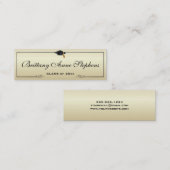 Einlegen der eleganten Gold Graduation Cap Name Ca Telefonnummerkarte (Vorne/Hinten)