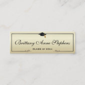 Einlegen der eleganten Gold Graduation Cap Name Ca Telefonnummerkarte (Vorderseite)
