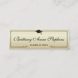 Einlegen der eleganten Gold Graduation Cap Name Ca Telefonnummerkarte