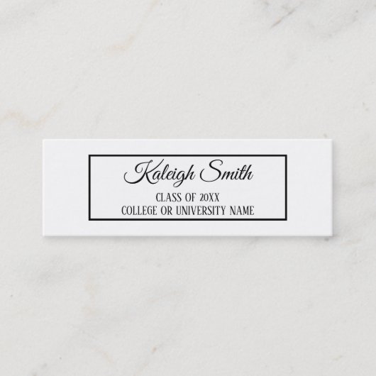 Einlegen der Namenskarte für einen soliden weißen  (Vorderseite)