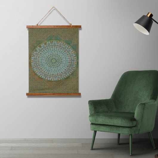 Einleitung des Massenkreises Wandteppich Mit Holzrahmen