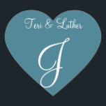 Einleitung von Teal Blue Names Herz-Aufkleber<br><div class="desc">Maßgeschneiderte Siegel für Hochzeitsmonogramme - Sehen sich Ihre selbst engagierten Damen manchmal an: Wie hoch ist der neue Preis für Monogramme? Diese kleinen und personalisierbaren Einladungs-Siegel sind perfekt,  um Ihnen zu danken Monogramm Hochzeit zusätzlich zu anderen Hochzeitsauflagen. - Zugang zu Ihren Hochzeitsprogrammen - Namensinitialen Einladung für Hochzeitsmonogramme und -namen</div>