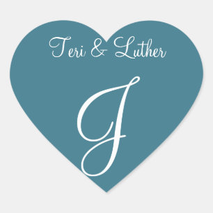 Einleitung von Teal Blue Names Herz-Aufkleber