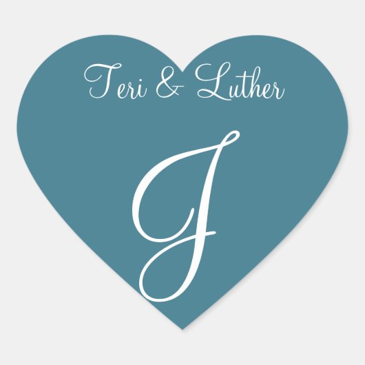 Einleitung von Teal Blue Names Herz-Aufkleber (Vorderseite)