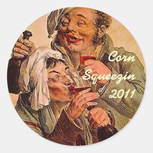 einmachender Deckel niedlichen Aufkleber-Mais Runder Aufkleber (Vorderseite)