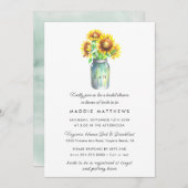 Einmachglas | Sonnenblumen Land Rustikales Brautpa Einladung (Vorne/Hinten)