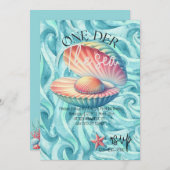 Einmal am Meer Einladung zum ersten Geburtstag (Vorne/Hinten)