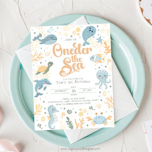 Einmal am Meer Einladung zum Geburtstag. Ocean Bir