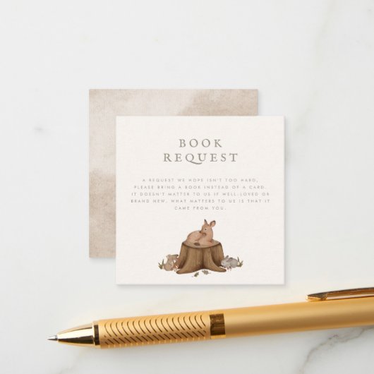 Einmal auf Anfrage für das Woodland-Buch Begleitkarte (Vorderseite/Rückseite Beispiel)