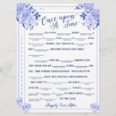 Einmal auf der Liebe Story Bridal Libs Game Blue Einladung (Vorne/Hinten)