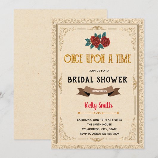 Einmal auf die Zeit duschen Einladung (Vorne/Hinten)