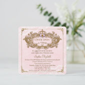 Einmal auf die Zeit Mädchen Prinzessin Geburtstags Einladung (Stehend Vorderseite)