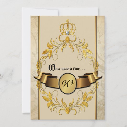 Einmal auf eine Zeit Monogram Fantasy Hochzeit Ein Einladung (Vorderseite)