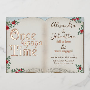 Einmal auf einer Goldbuchhochzeit Folieneinladung