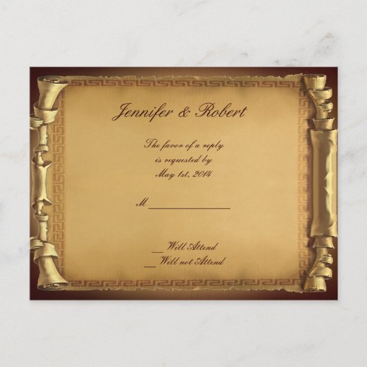 Einmal auf einer Hochzeit RSVP Postkarte (Vorderseite)