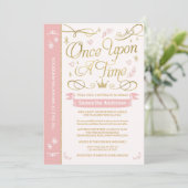 Einmal auf einer Zeitdusche, Princess Baby Dusche Einladung (Stehend Vorderseite)