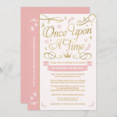 Einmal auf einer Zeitdusche, Princess Baby Dusche Einladung (Vorne/Hinten)