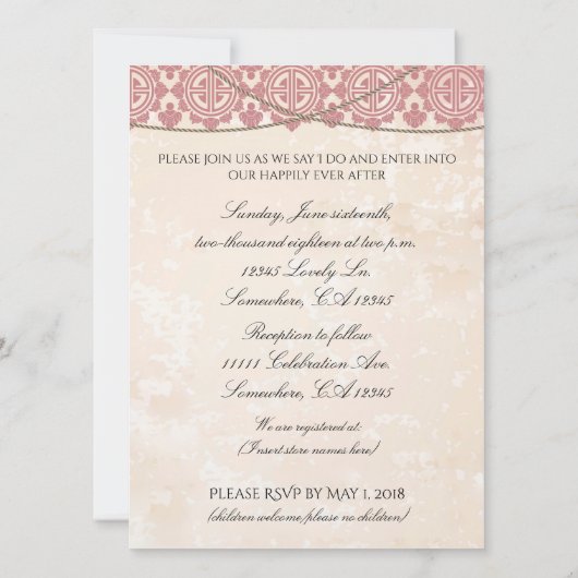 Einmal auf Hochzeit Einladung (Rückseite)