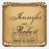 Einmal auf Hochzeit Umschlag Aufkleber (Vorderseite)