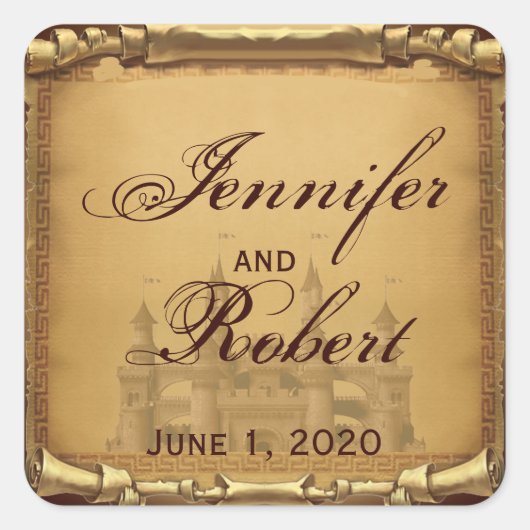 Einmal auf Hochzeit Umschlag Aufkleber (Vorderseite)