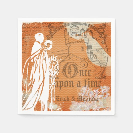 Einmal auf Hochzeitspapier Napkins Serviette (Vorderseite)