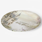 Einmal auf Märchenschloss Babydusche Pappteller (Schrägansicht)