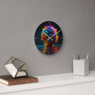 EINMAL DACHTE MAGISCHE 3D-FRAU RUNDE WANDUHR